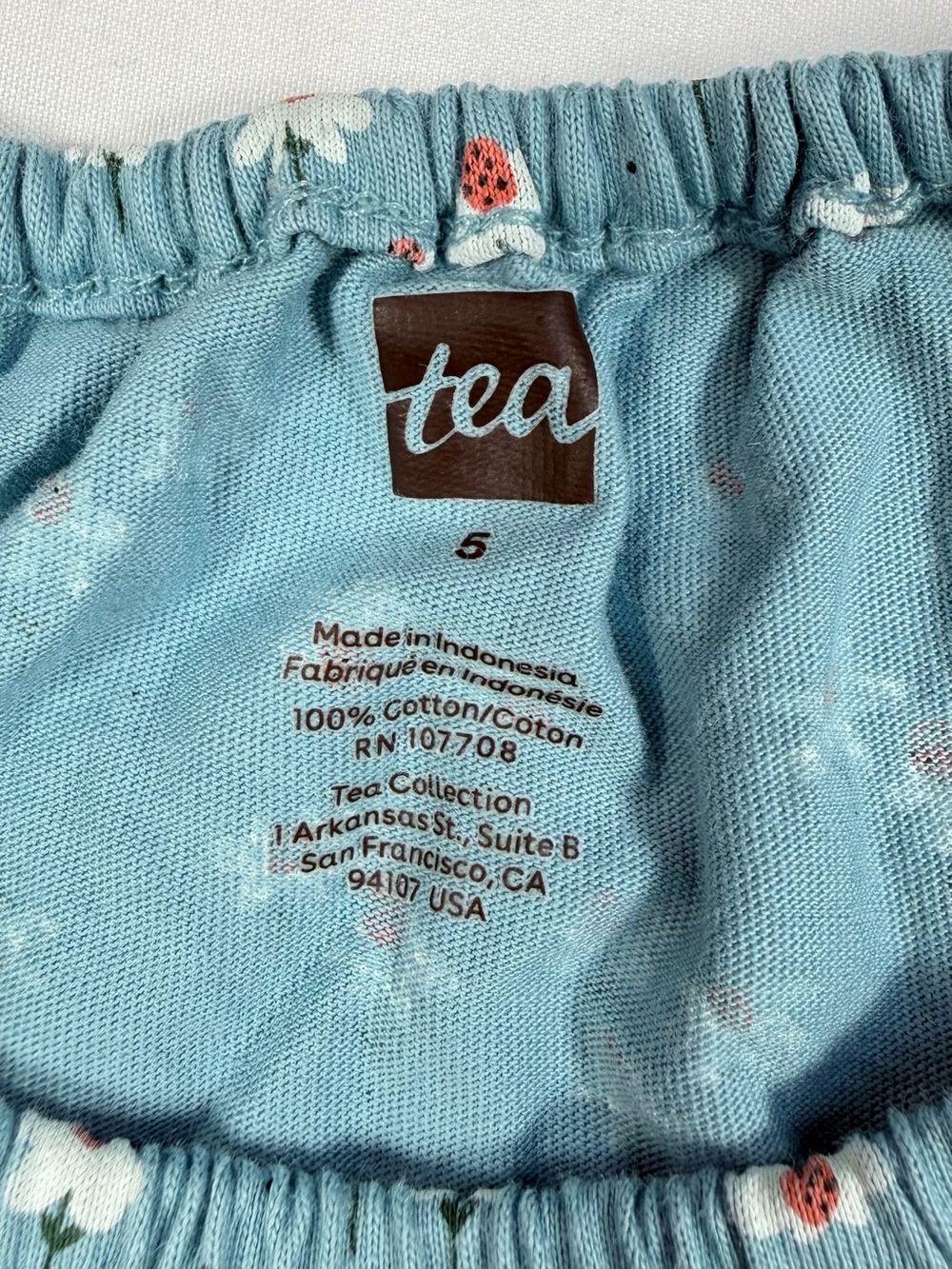 TEA Girls Floral Print Flutter Sleeve Top Size 5 Cottagecore Daisy Garden - Picture 3 of 8